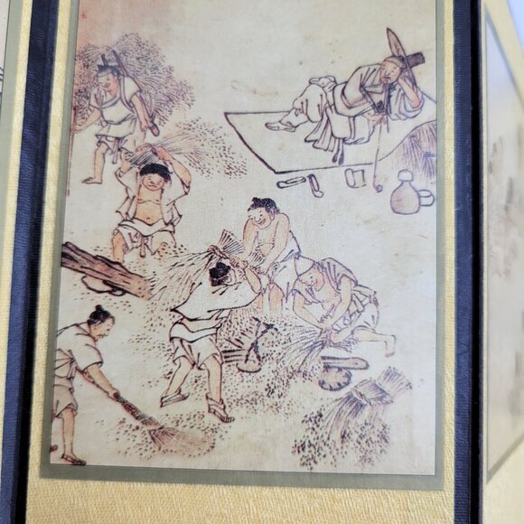 Vintage Folding Screen With Chinese Artwork Calligraphy Double Sided Panel Decor - Picture 12 of 16